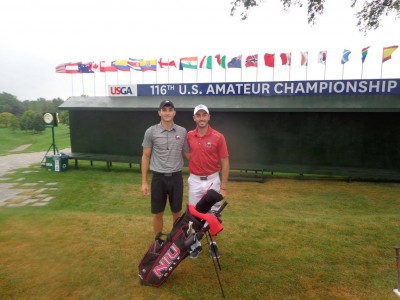 Pierrick Fillon en compagnie de son meilleur ami, Raphaël Denais, qui a été son caddie lors de l'US Open amateur.
